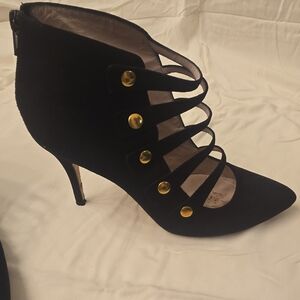 Kate Spade Black Heels with Gold Buttons